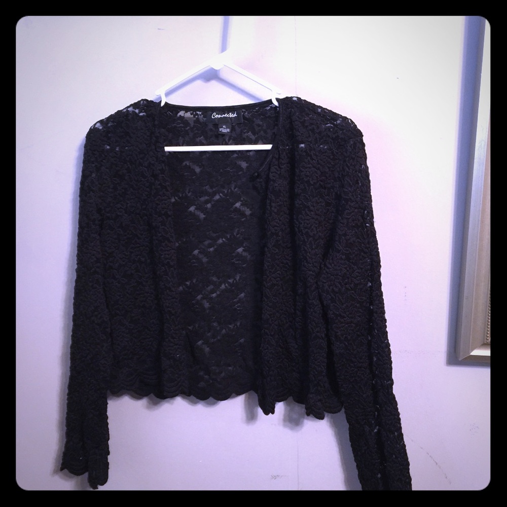 Stretchy lace button front cardigan xl